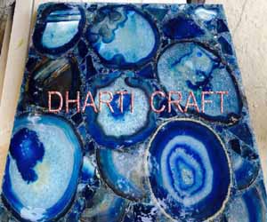 Blue color agate Stone slab